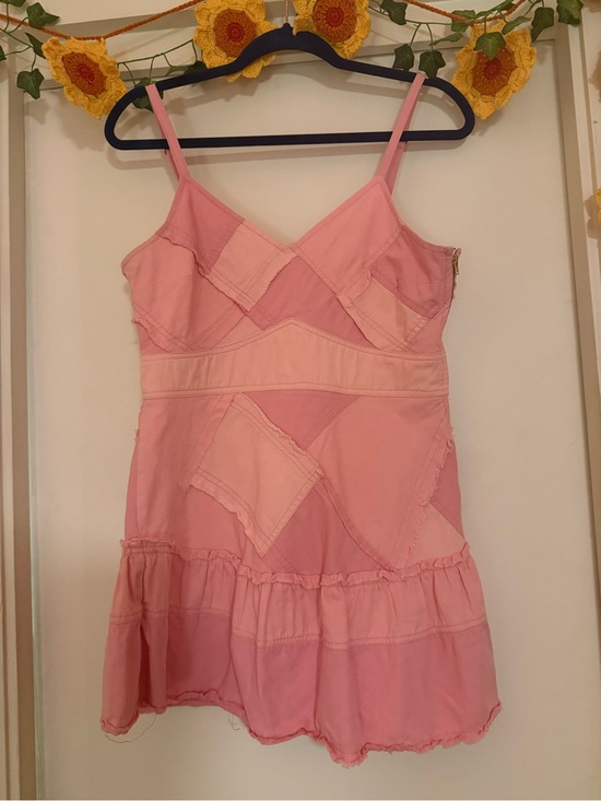 LoveShackFancy Dresses & Skirts - LoveShackFancy Pink Patchwork Slip Mini Dress